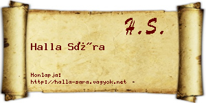 Halla Sára névjegykártya