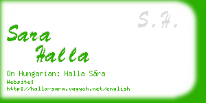 sara halla business card