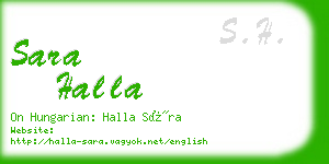 sara halla business card